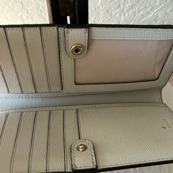 Kate Spade: Black with silver inside wallet- 12 card slot with ID area- coin zip - Picture 14 of 16